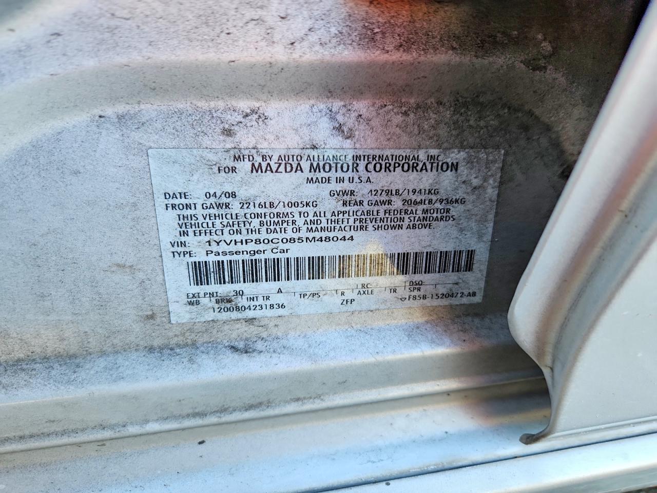 2008 MAZDA 6 I photo 12