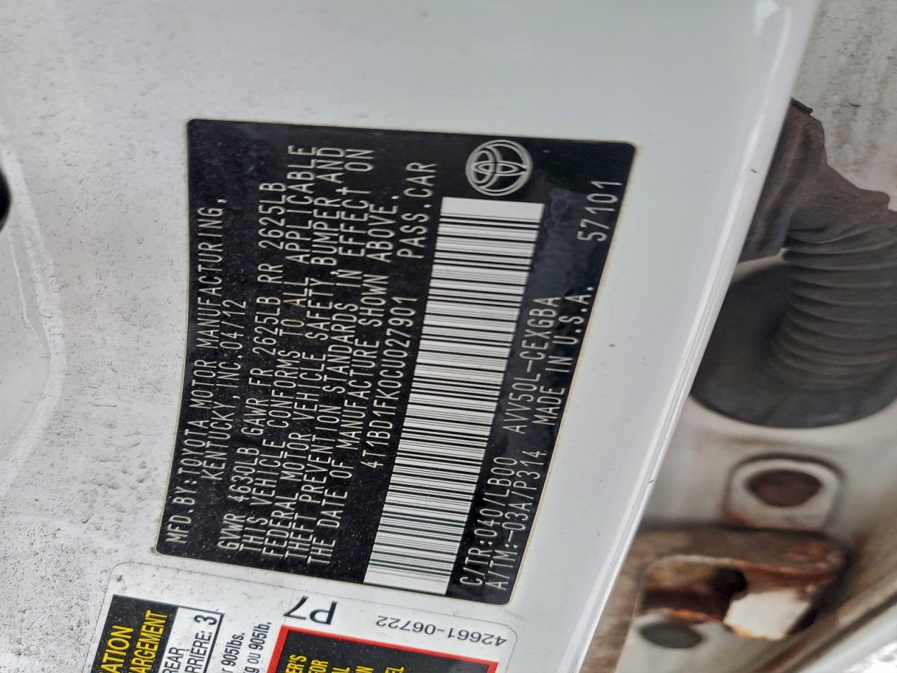 2012 TOYOTA CAMRY HYBRID photo 12