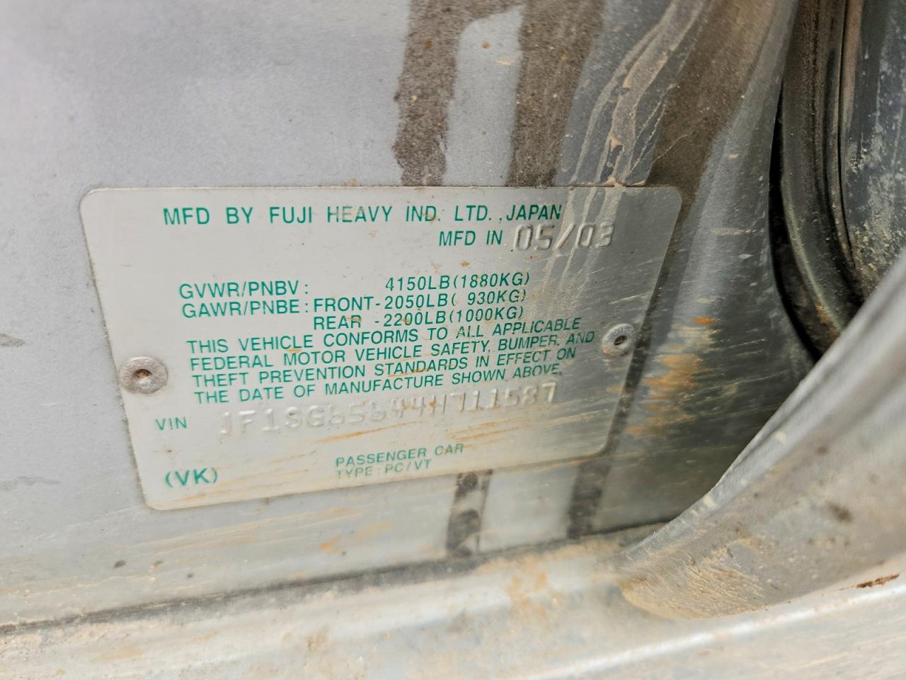 2004 SUBARU FORESTER 2.5XS photo 13