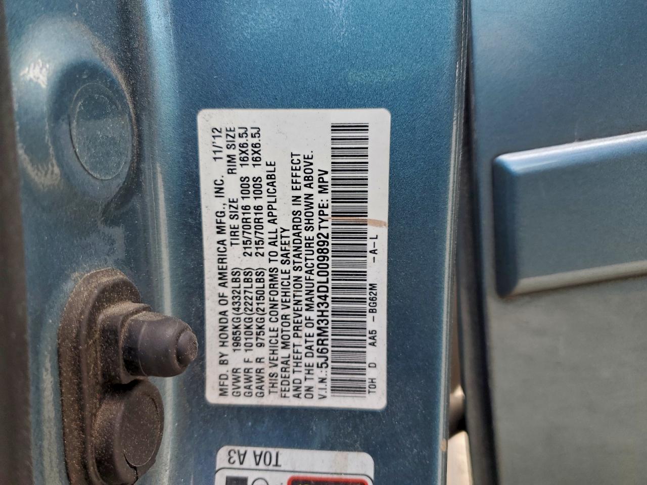 2013 HONDA CR-V LX photo 13