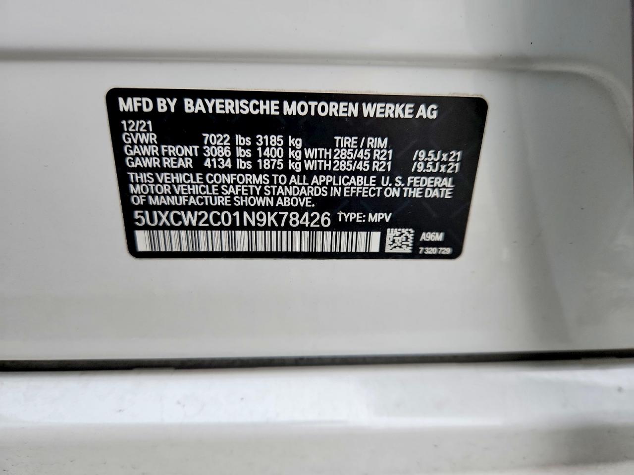 2022 BMW X7 XDRIVE40I photo 12