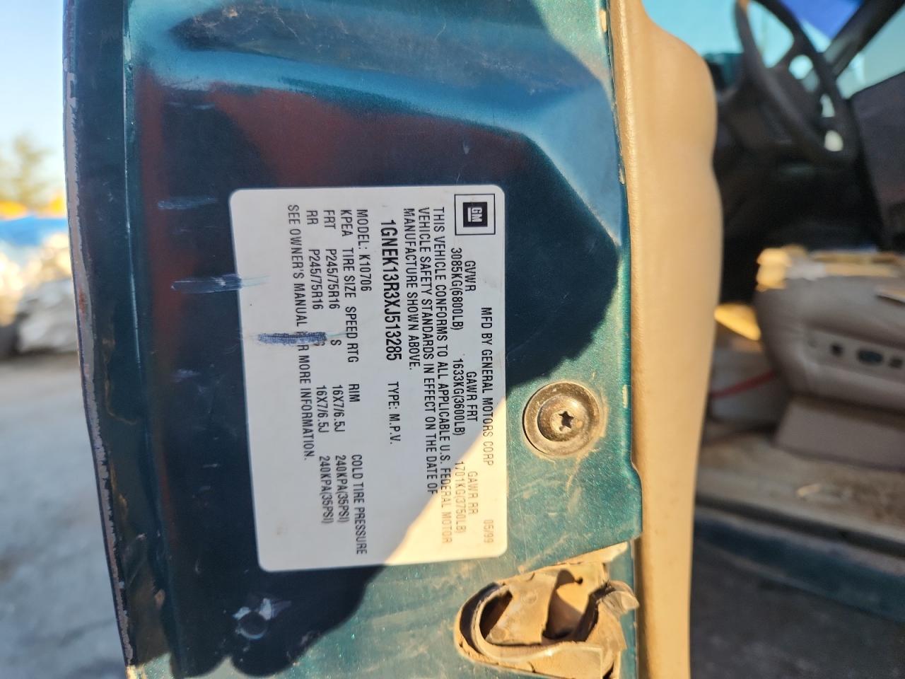 1999 CHEVROLET TAHOE K1500 photo 37