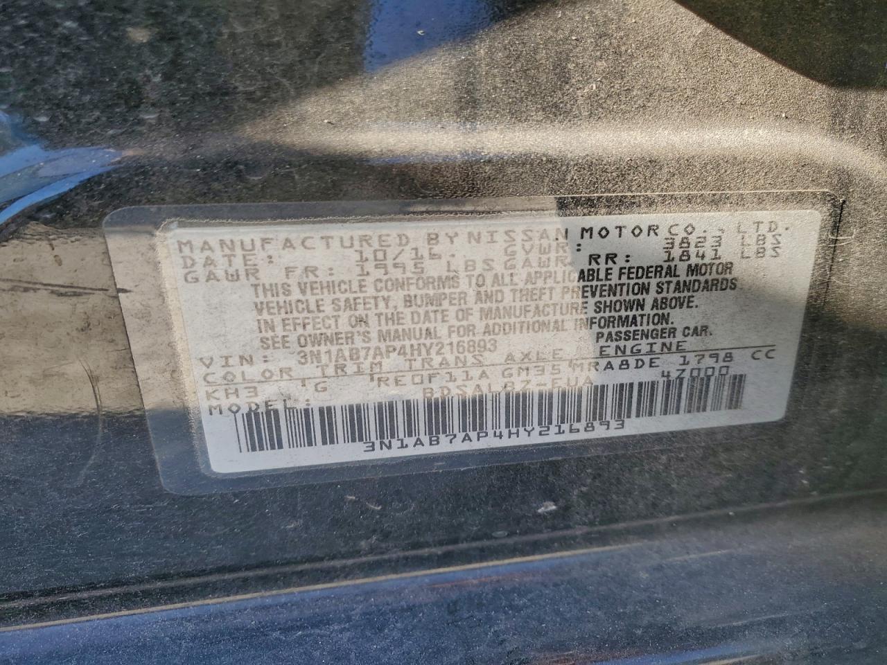 2017 NISSAN SENTRA S photo 12