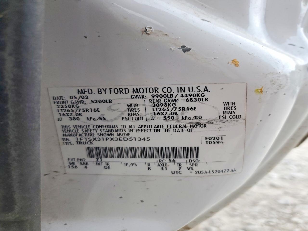 2003 FORD F350 SRW SUPER DUTY photo 13