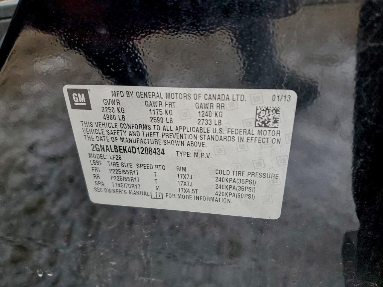 2013 CHEVROLET EQUINOX LS photo 13