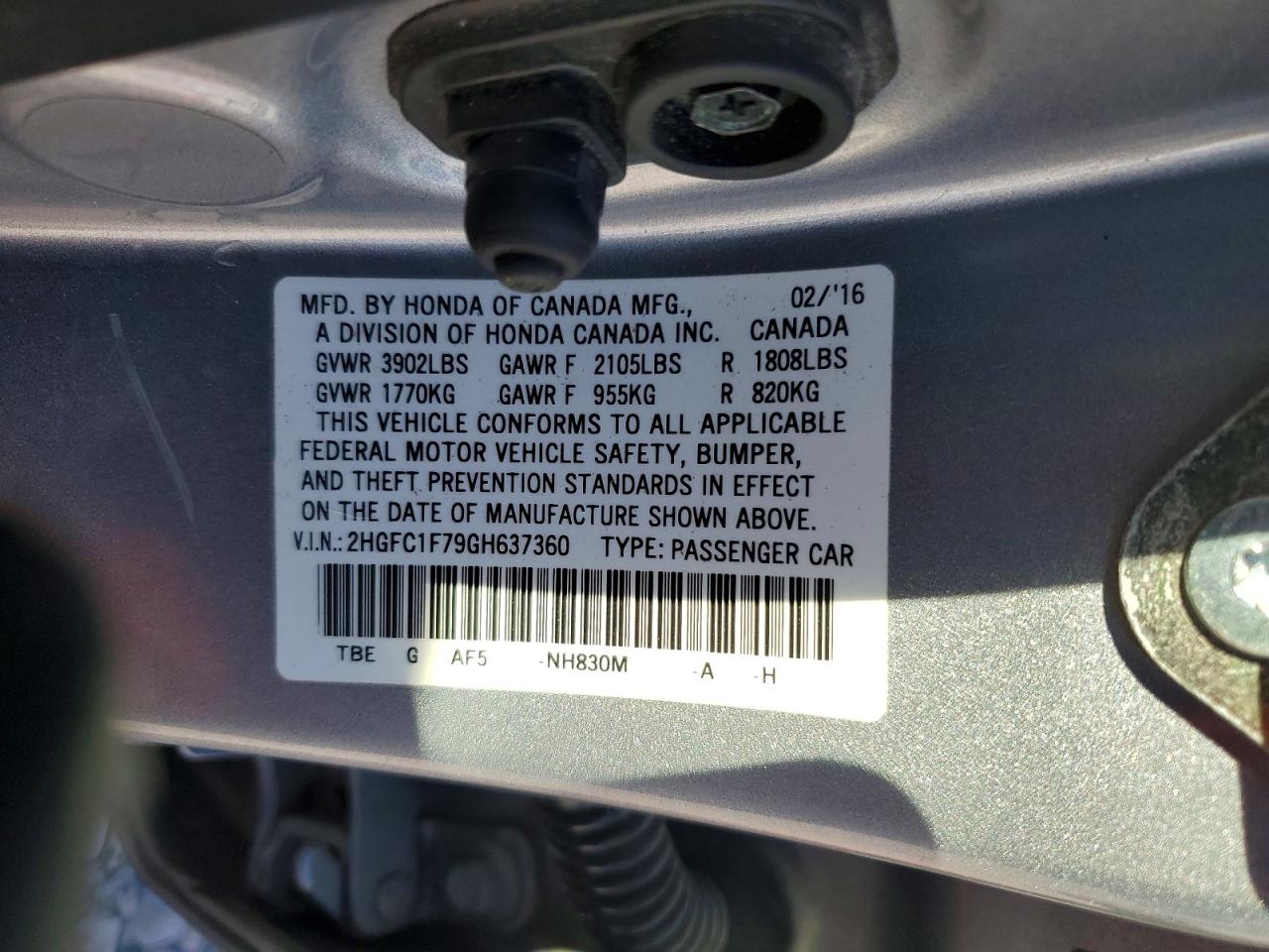 2016 HONDA CIVIC EXL photo 13