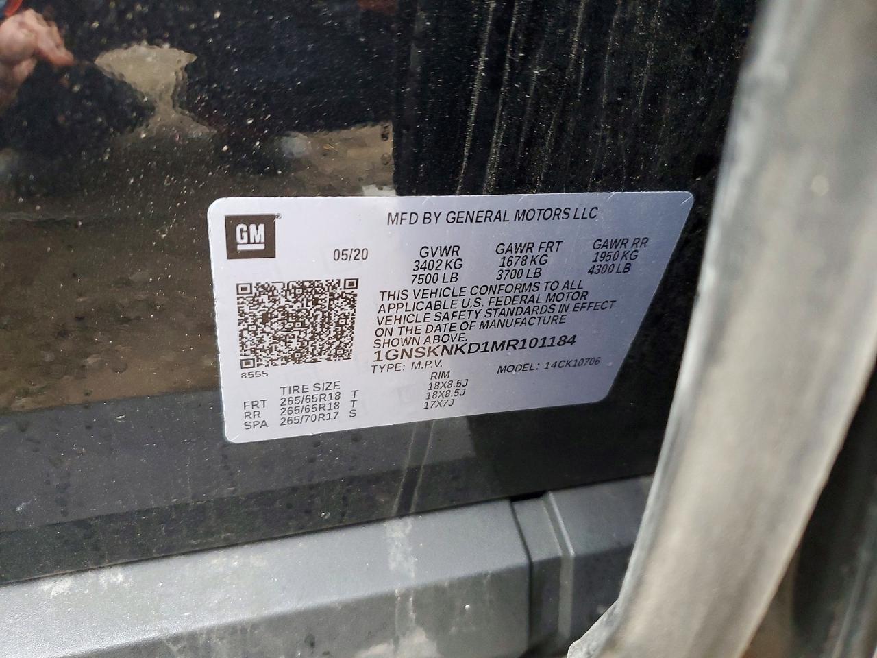 2021 CHEVROLET TAHOE K1500 LT photo 13