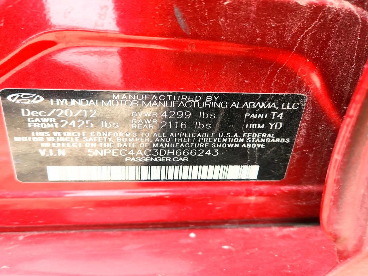 2013 HYUNDAI SONATA SE photo 12