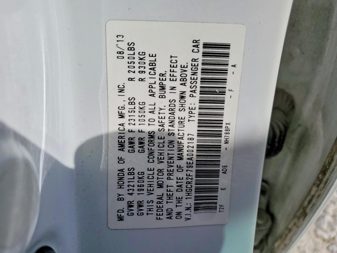2014 HONDA ACCORD EX photo 12