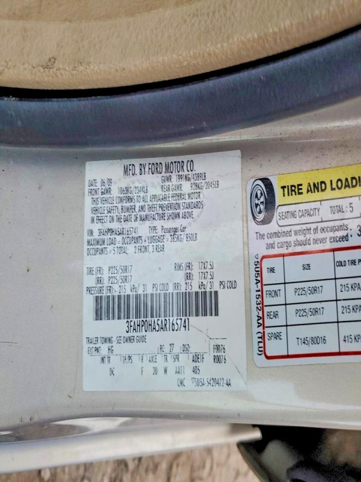2010 FORD FUSION SE photo 12