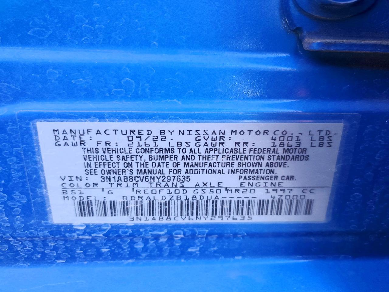 2022 NISSAN SENTRA SV photo 13