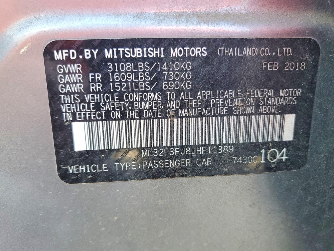 2018 MITSUBISHI MIRAGE G4 ES photo 12