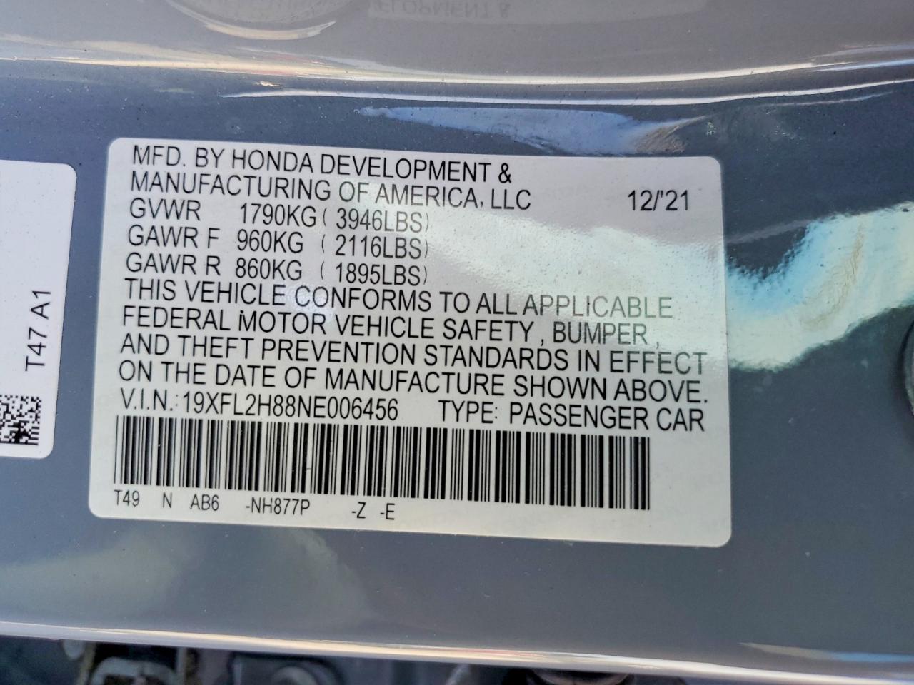 2022 HONDA CIVIC SPORT photo 12