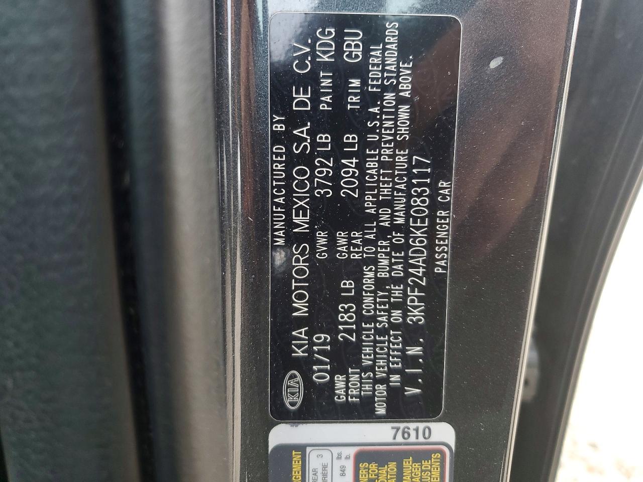 2019 KIA FORTE FE photo 13