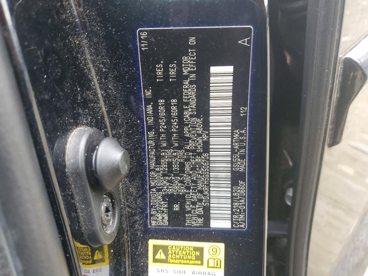 2016 TOYOTA HIGHLANDER XLE photo 13