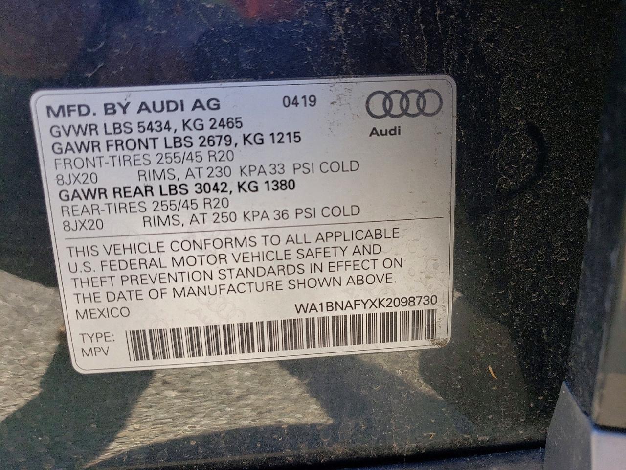 2019 AUDI Q5 PREMIUM PLUS photo 13
