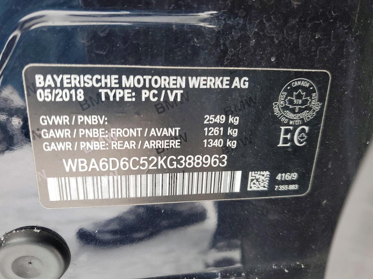 2019 BMW 650 XI GRAN COUPE photo 12