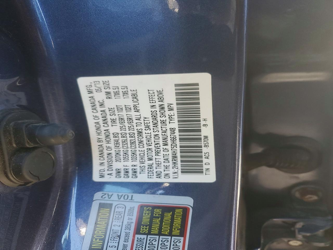 2013 HONDA CR-V EXL photo 14