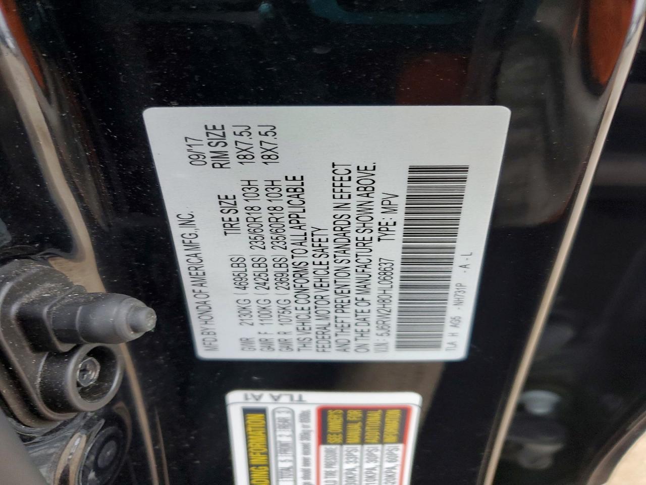 2017 HONDA CR-V EXL photo 13
