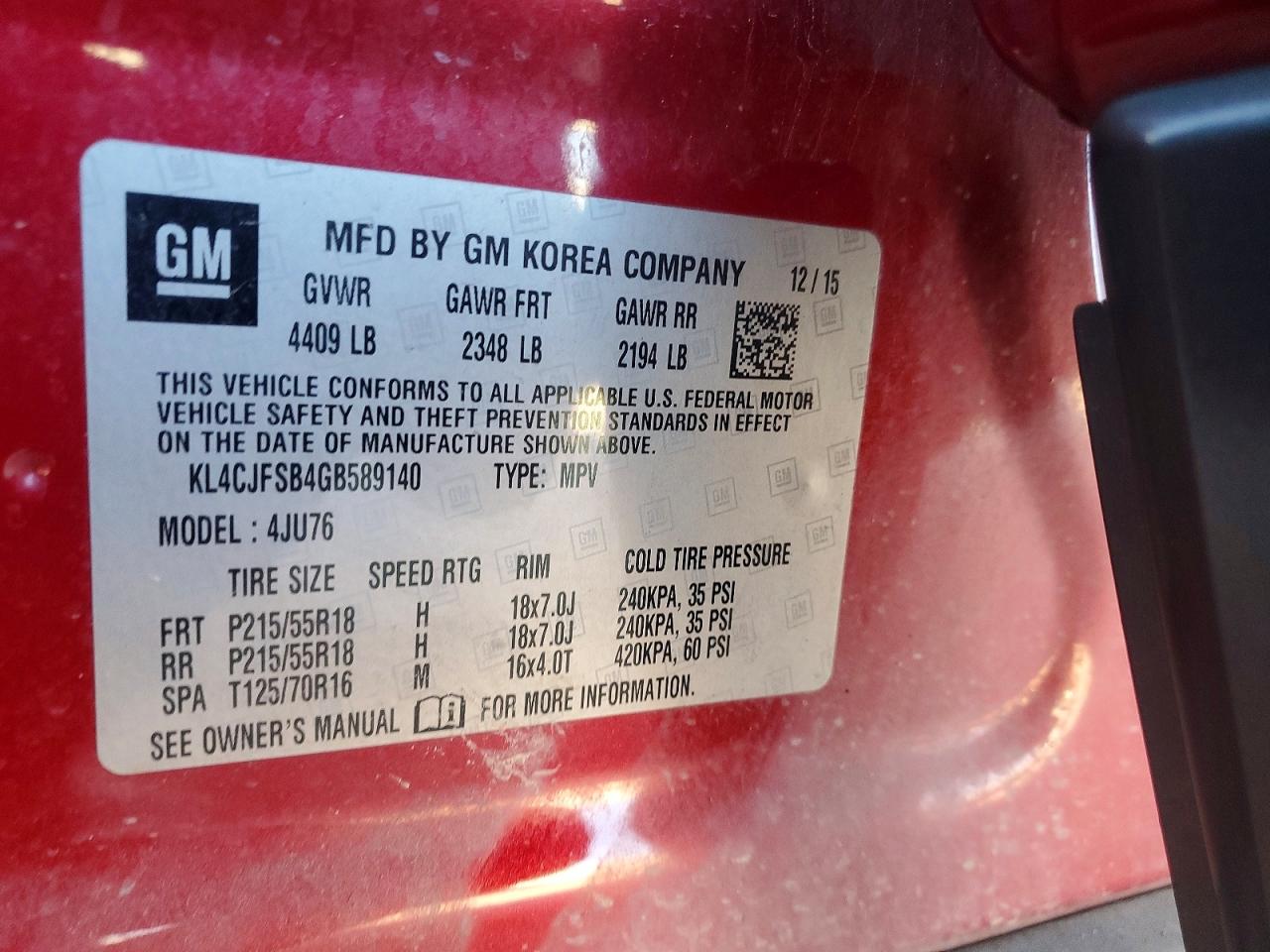 2016 BUICK ENCORE CONVENIENCE photo 13