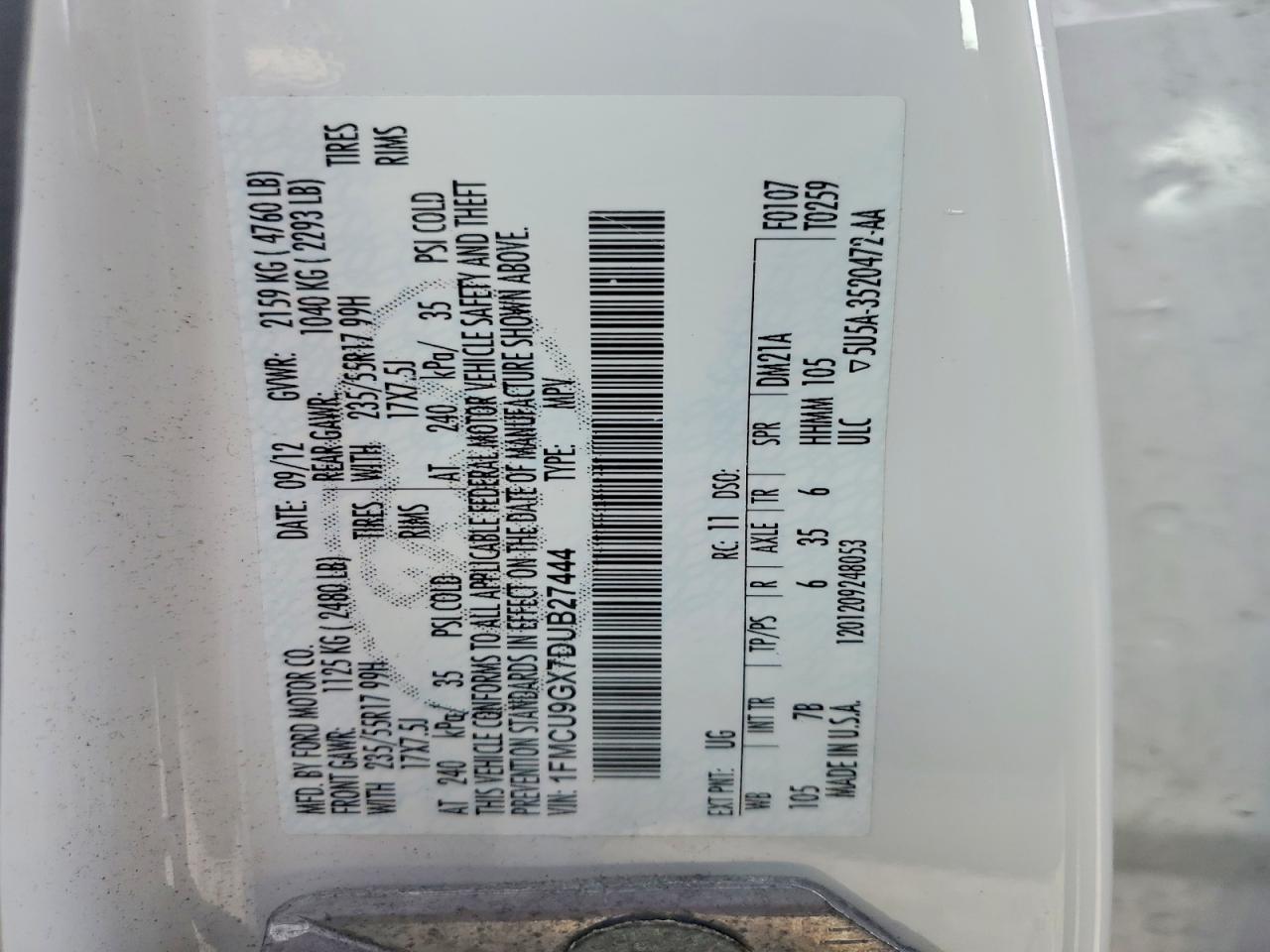 2013 FORD ESCAPE SE photo 13