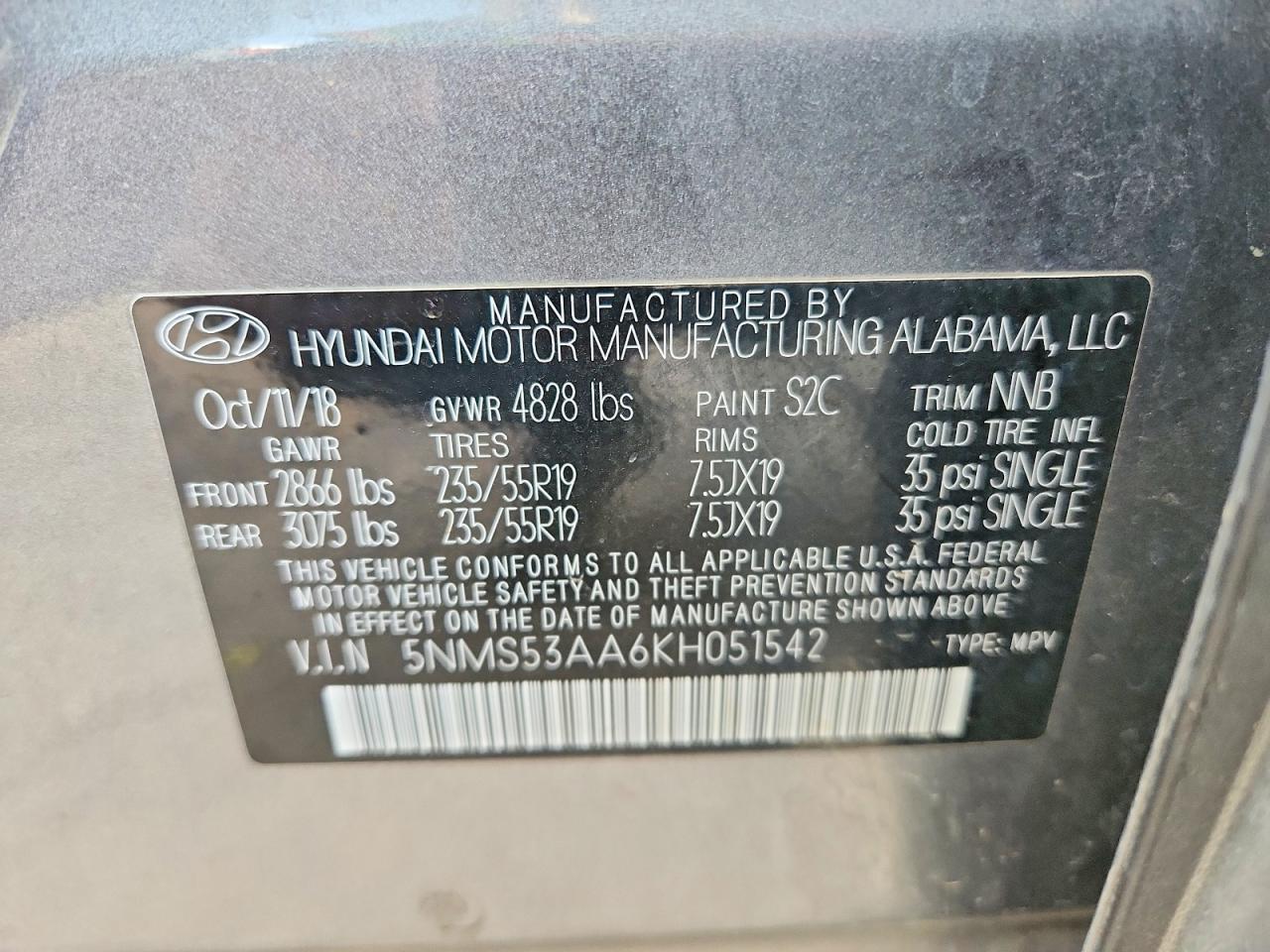 2019 HYUNDAI SANTA FE LIMITED photo 12
