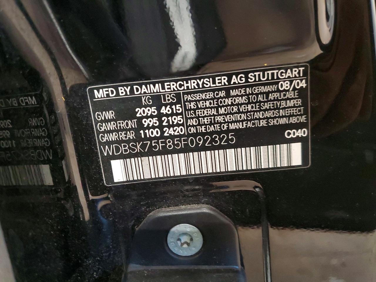2005 MERCEDES-BENZ SL 500 photo 12