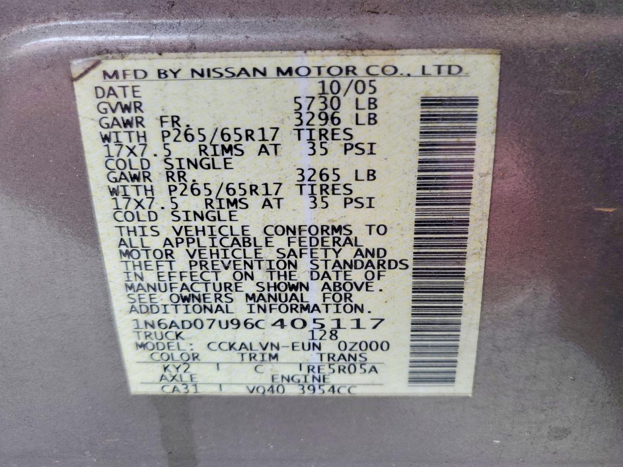 2006 NISSAN FRONTIER CREW CAB LE photo 12