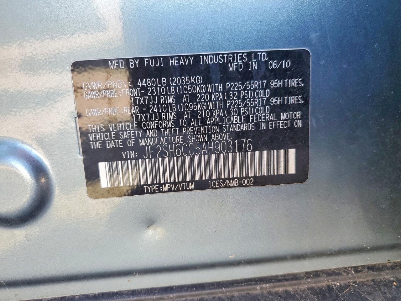 2010 SUBARU FORESTER 2.5X PREMIUM photo 12