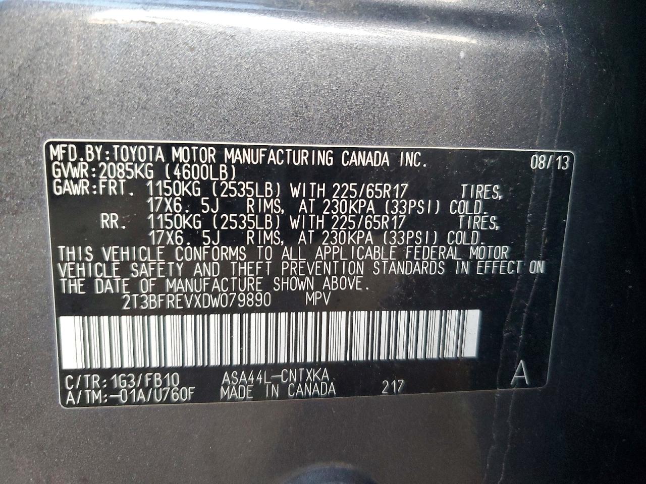 2013 TOYOTA RAV4 LE photo 13