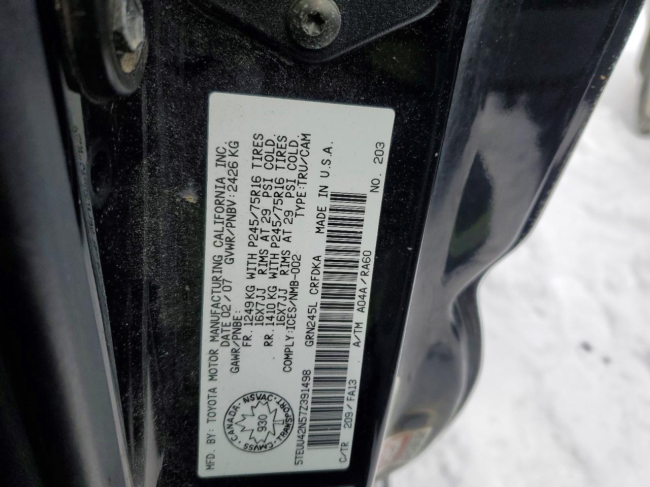 2007 TOYOTA TACOMA photo 12