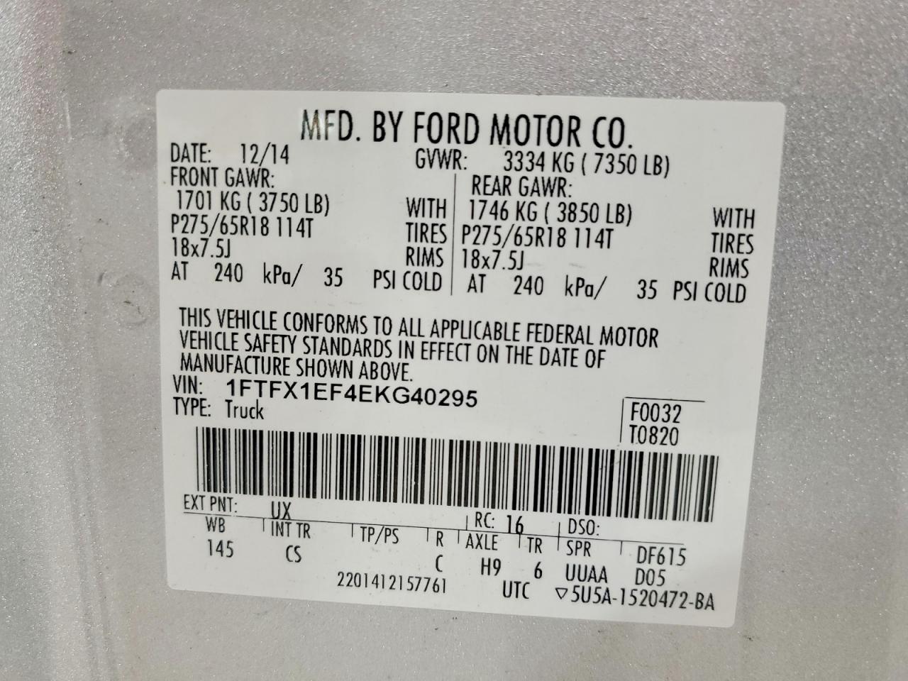 2014 FORD F150 SUPER CAB photo 12