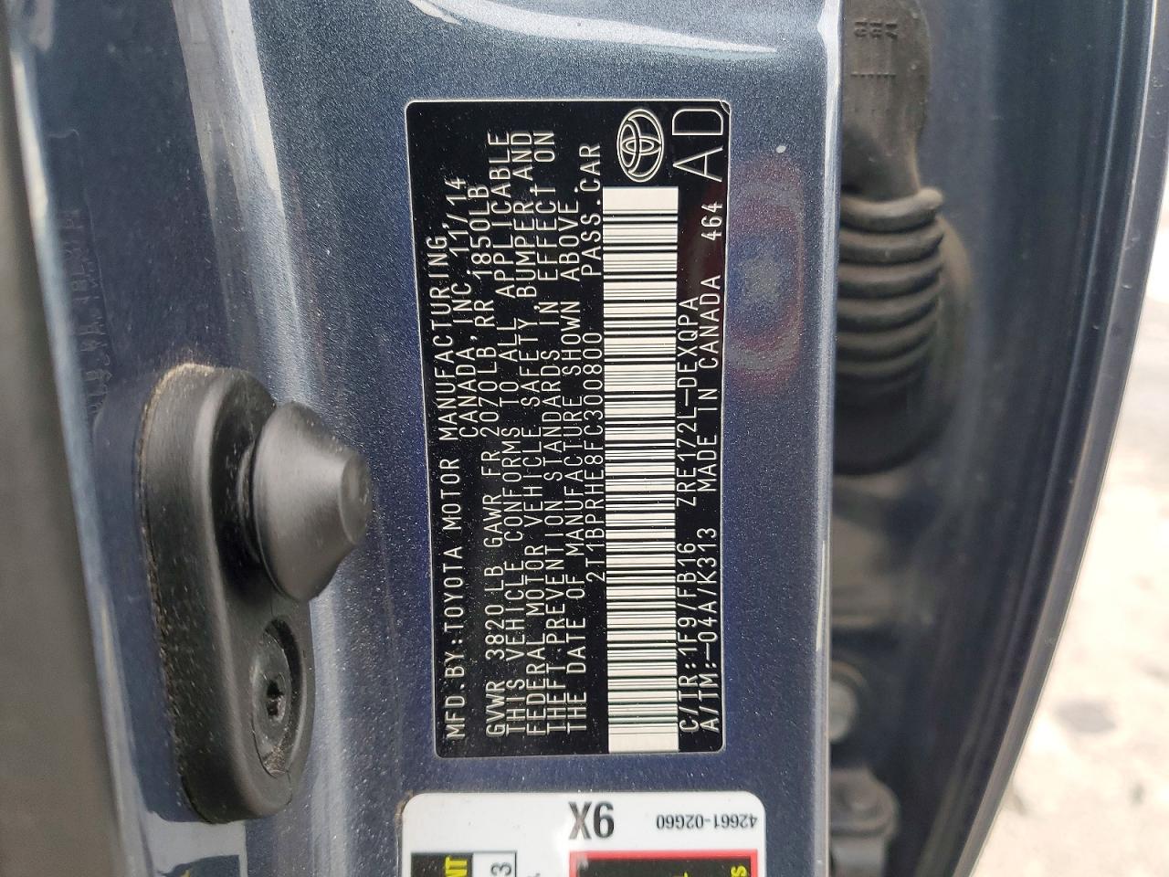 2015 TOYOTA COROLLA ECO photo 13
