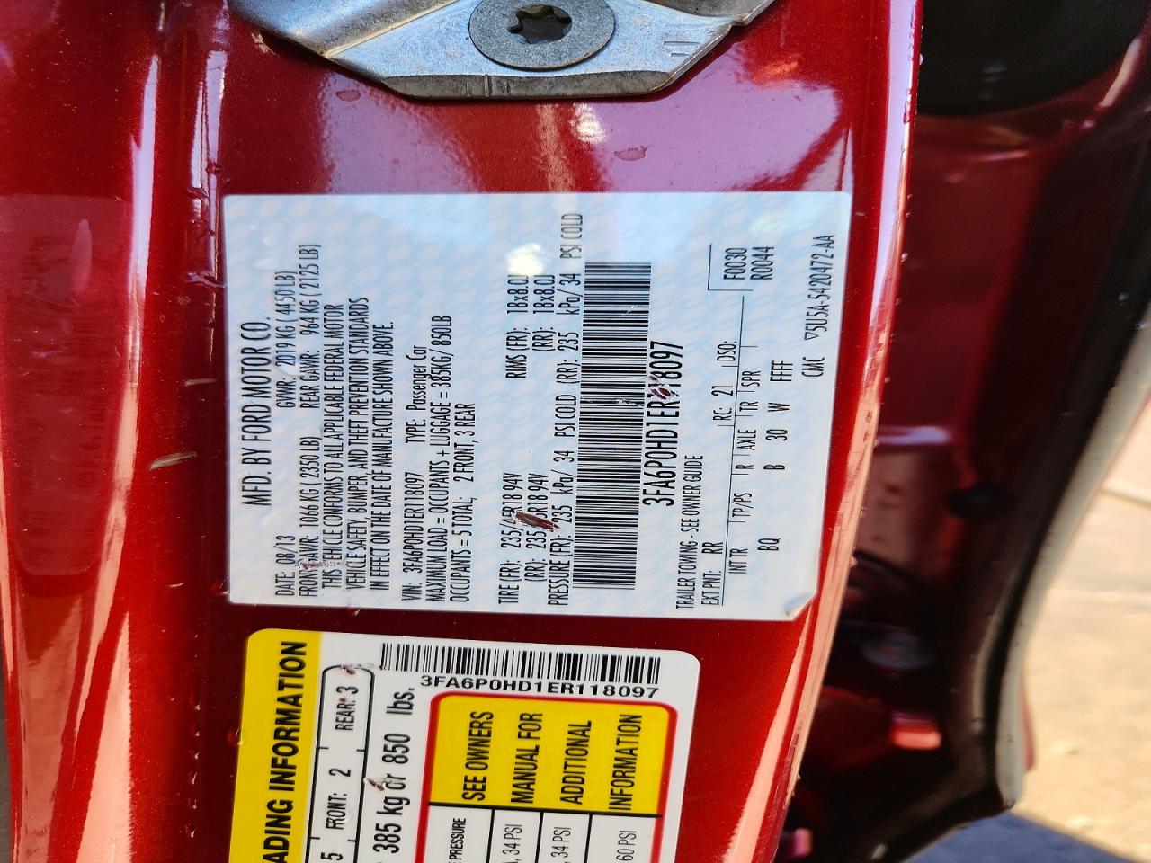 2014 FORD FUSION SE photo 12