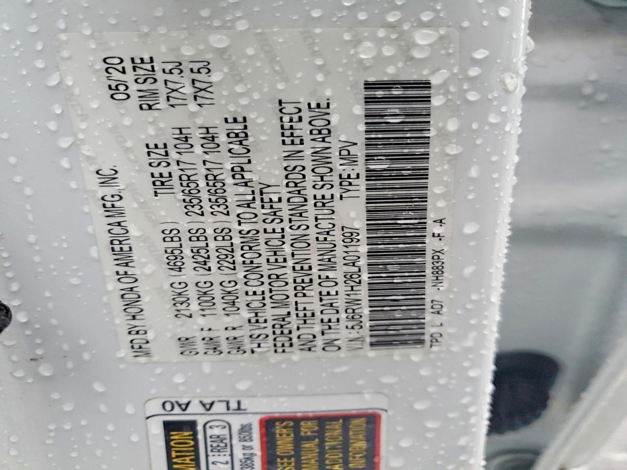 2020 HONDA CR-V LX photo 13