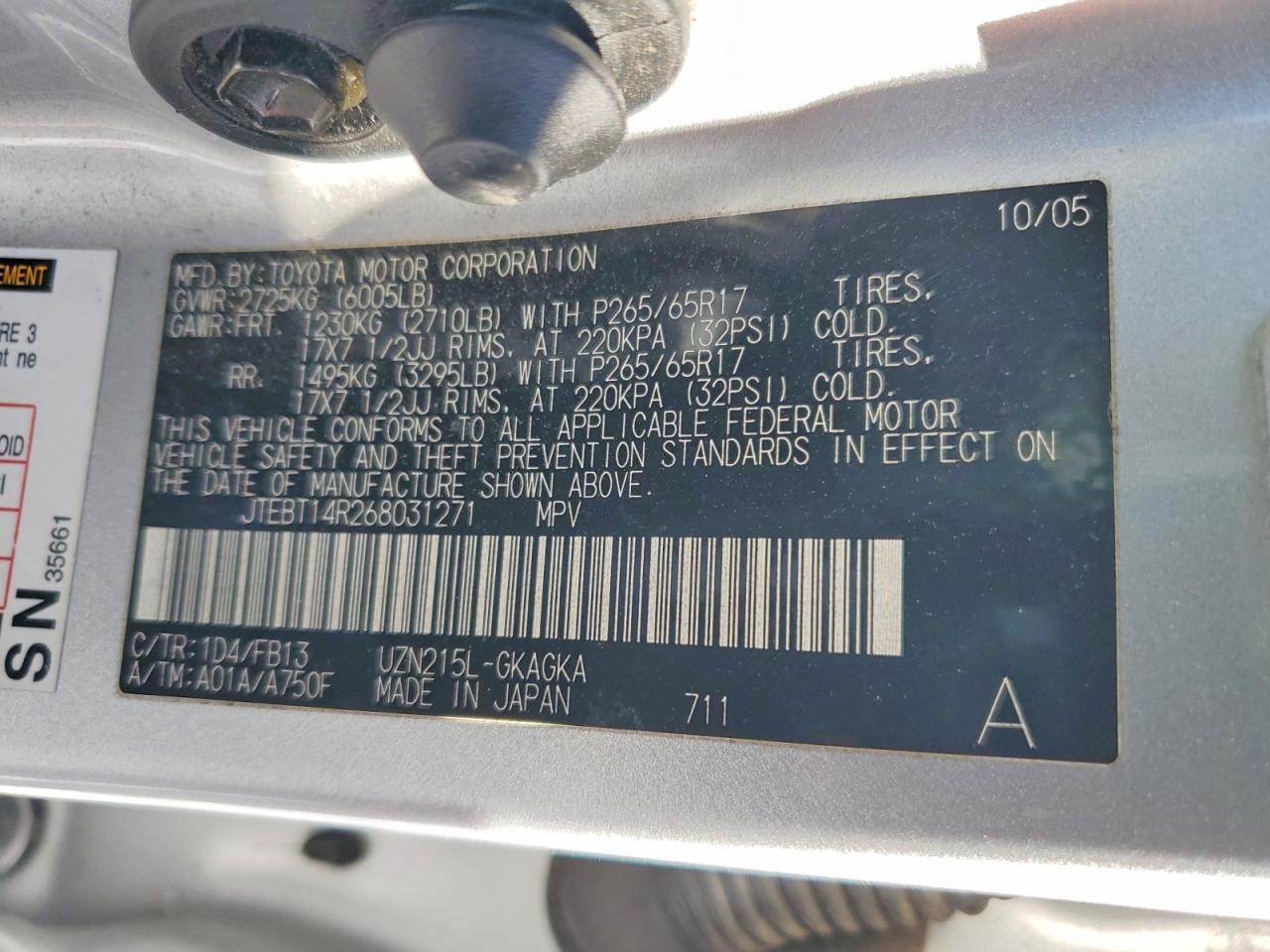 2006 TOYOTA 4RUNNER SR5 photo 13