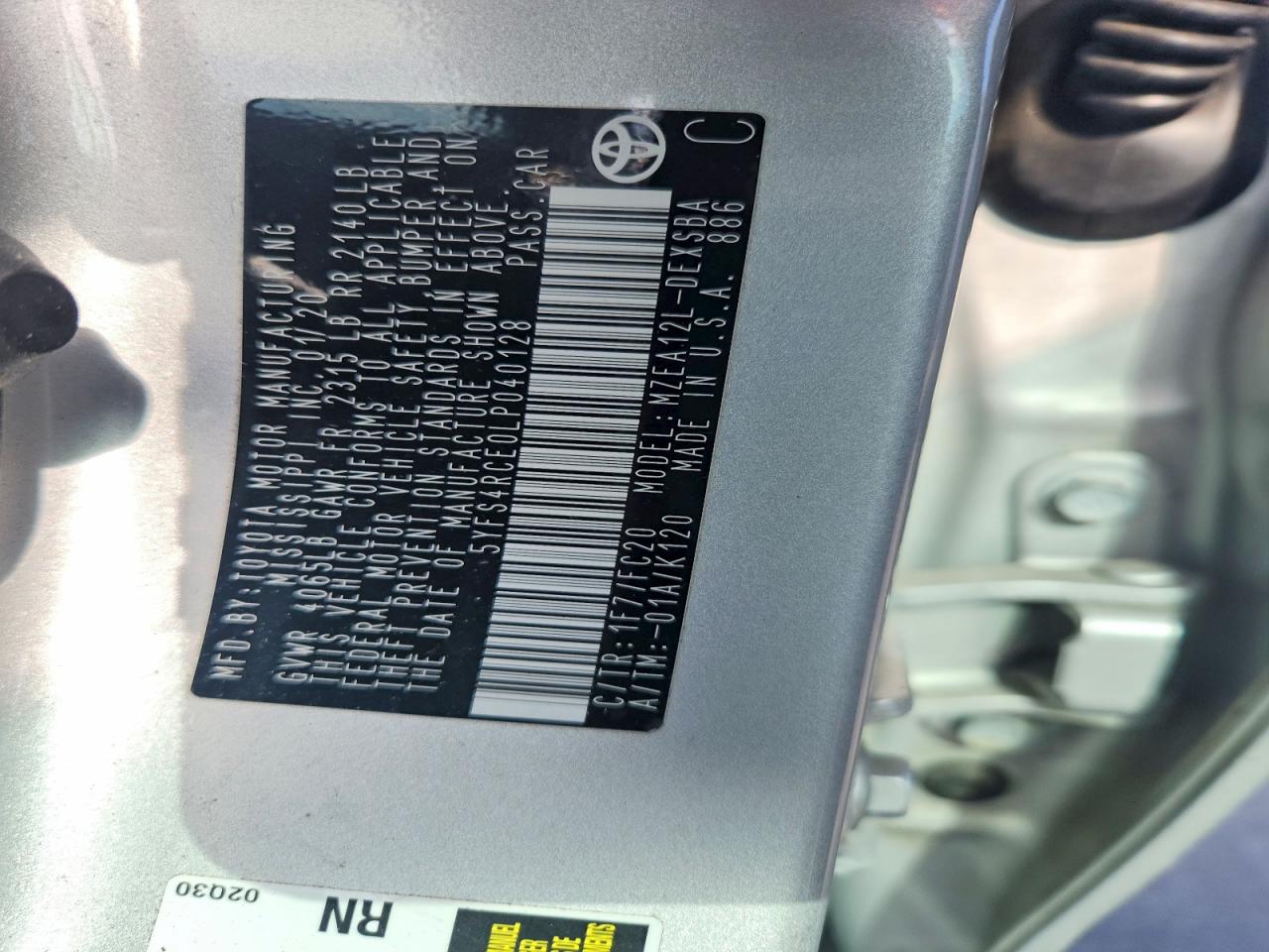 2020 TOYOTA COROLLA SE photo 34