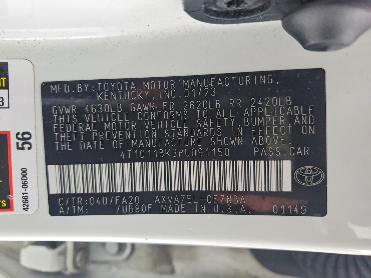 2023 TOYOTA CAMRY LE photo 13