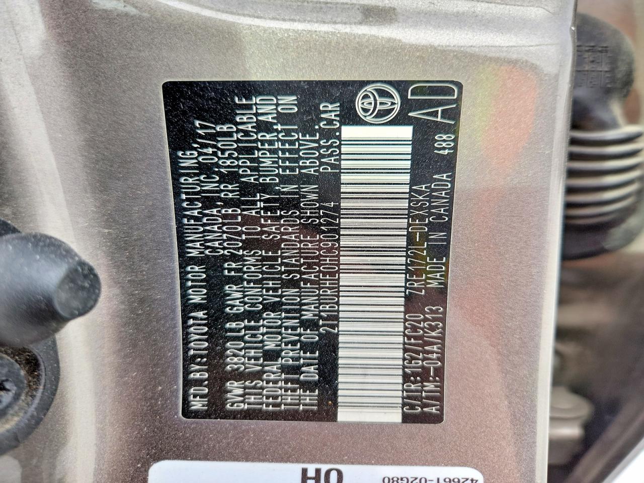 2017 TOYOTA COROLLA SE photo 12