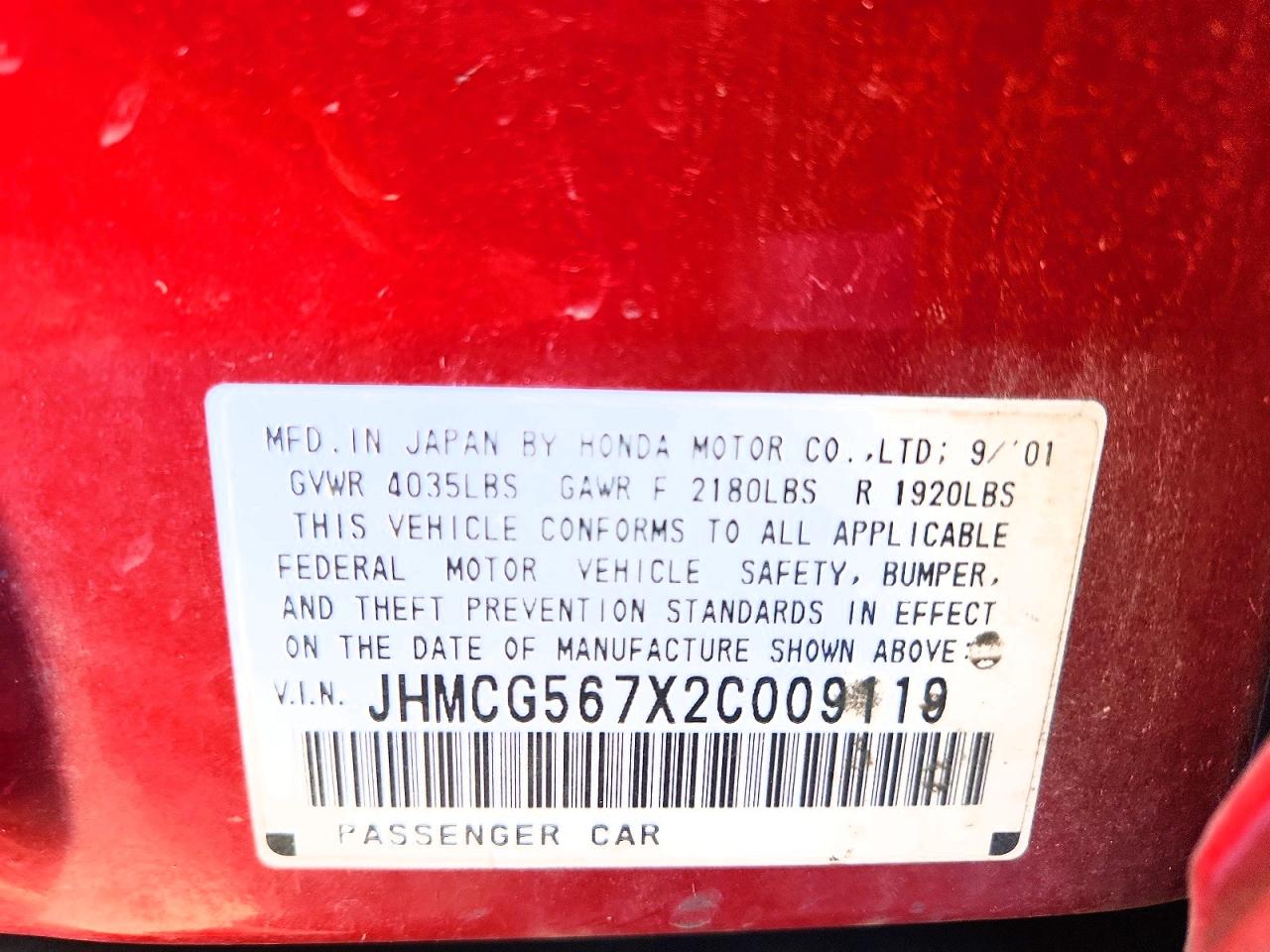 2002 HONDA ACCORD SE photo 13