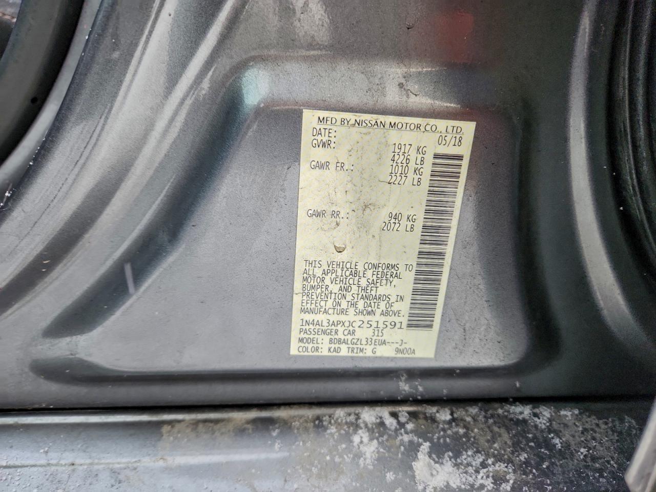 2018 NISSAN ALTIMA 2.5 S photo 12