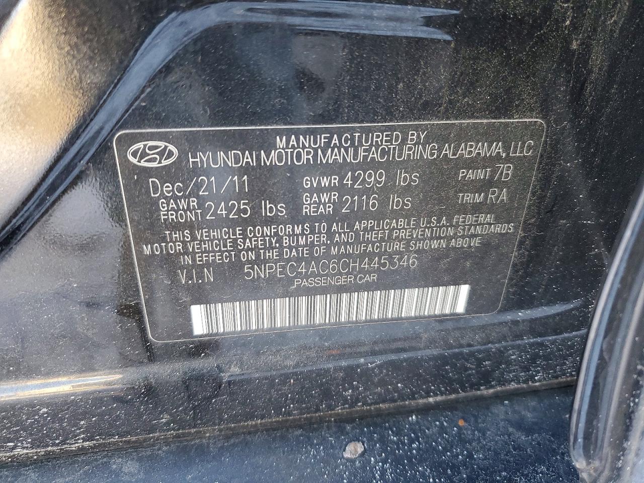 2012 HYUNDAI SONATA SE photo 12