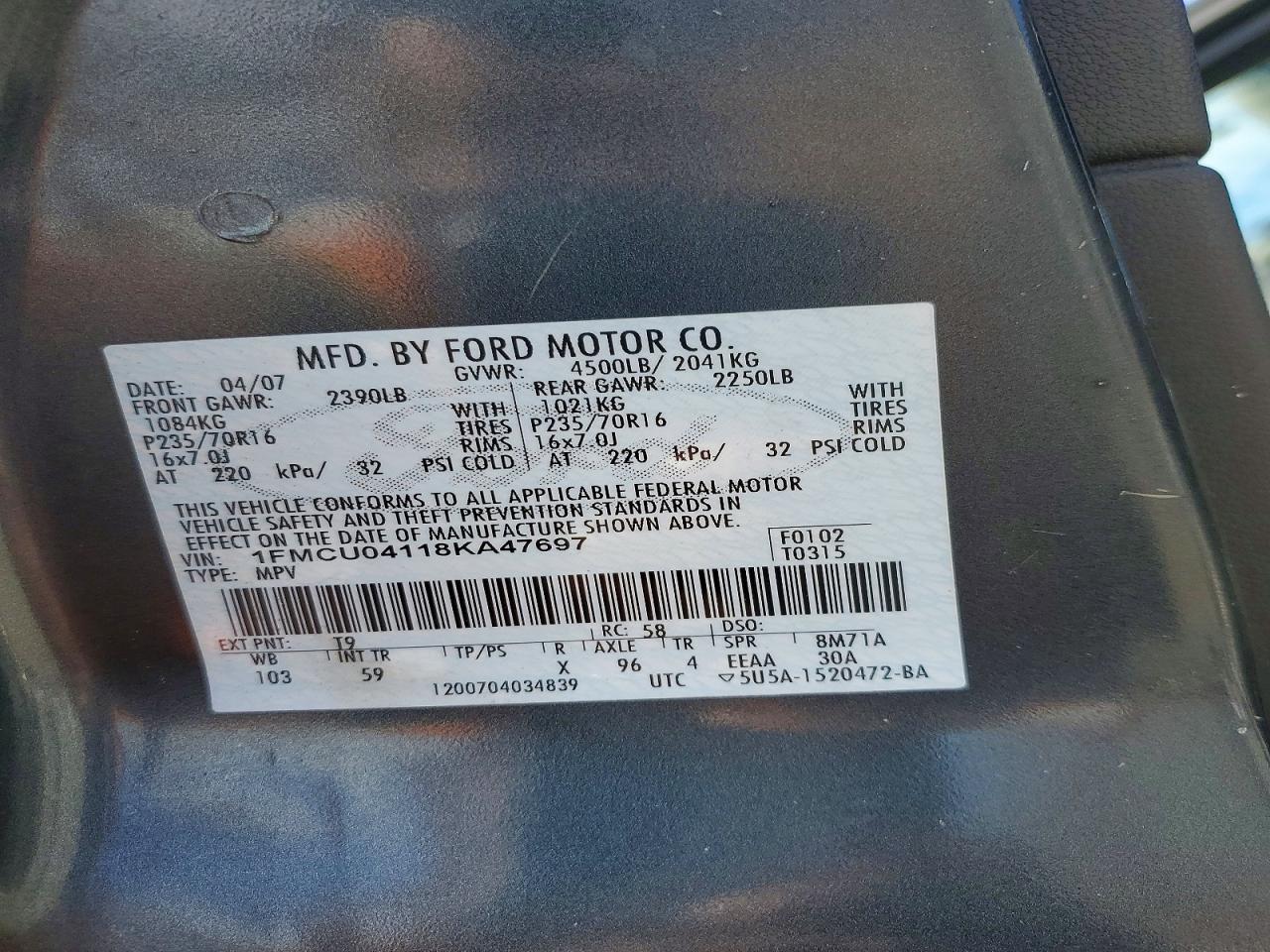 2008 FORD ESCAPE LIMITED photo 14