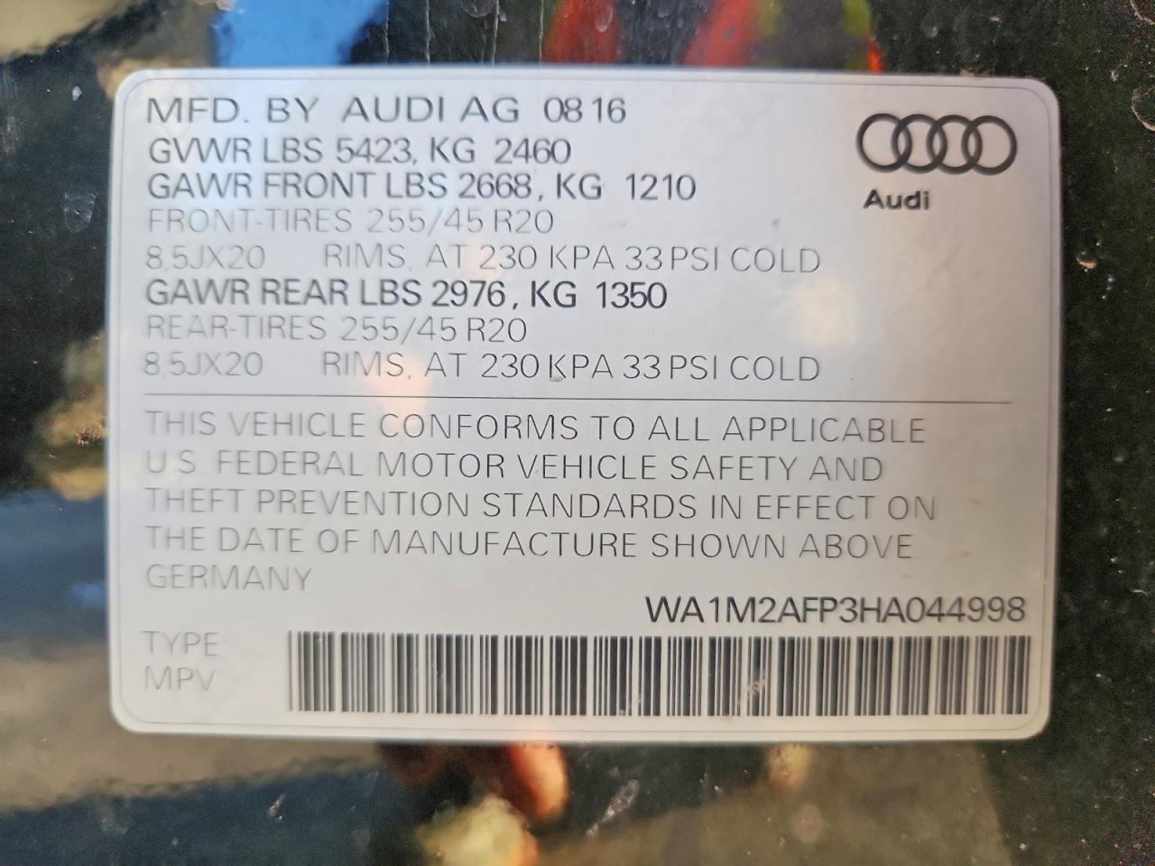2017 AUDI Q5 photo 13
