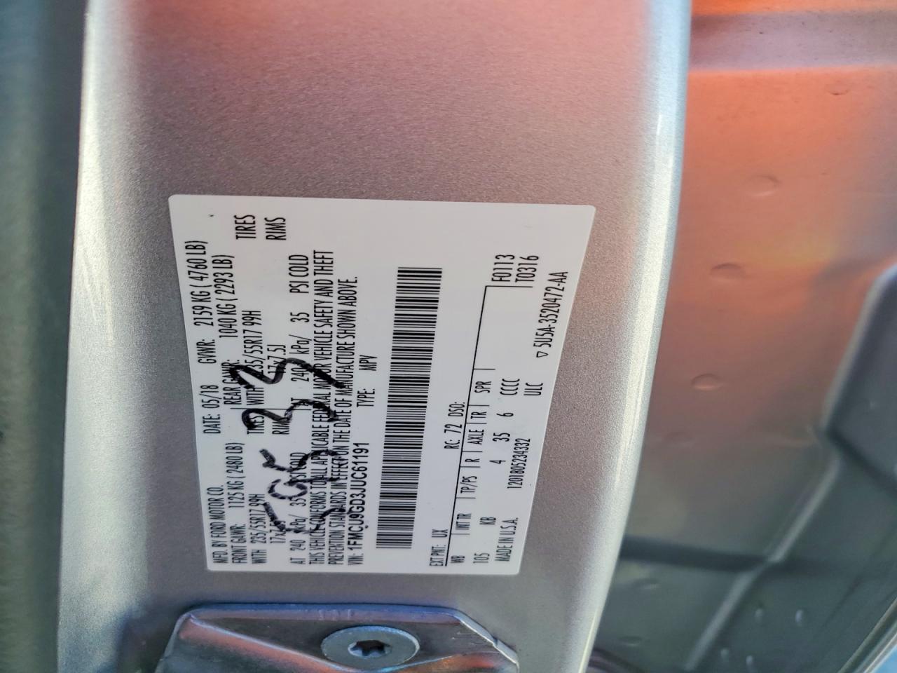 2018 FORD ESCAPE SE photo 13