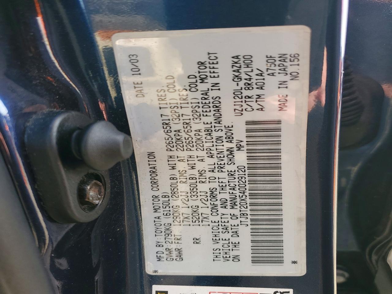 2004 LEXUS GX 470 photo 13