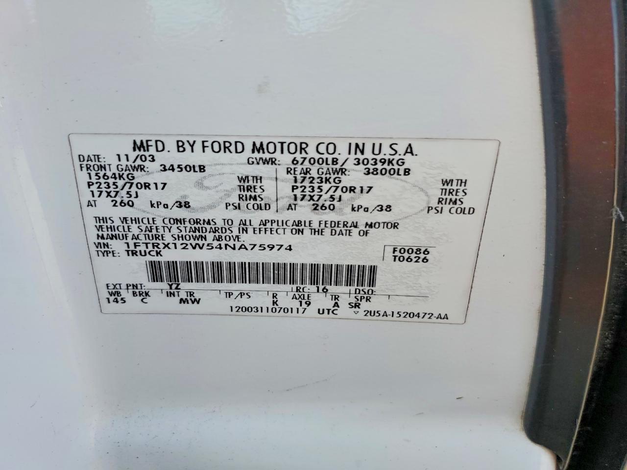 2004 FORD F150 photo 13