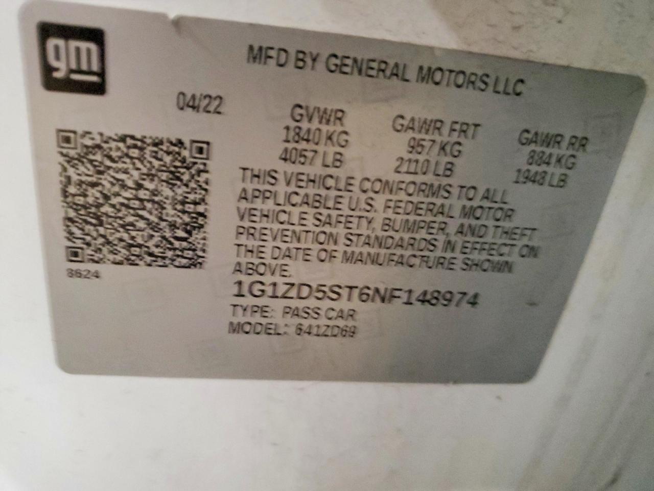 2022 CHEVROLET MALIBU LT photo 13