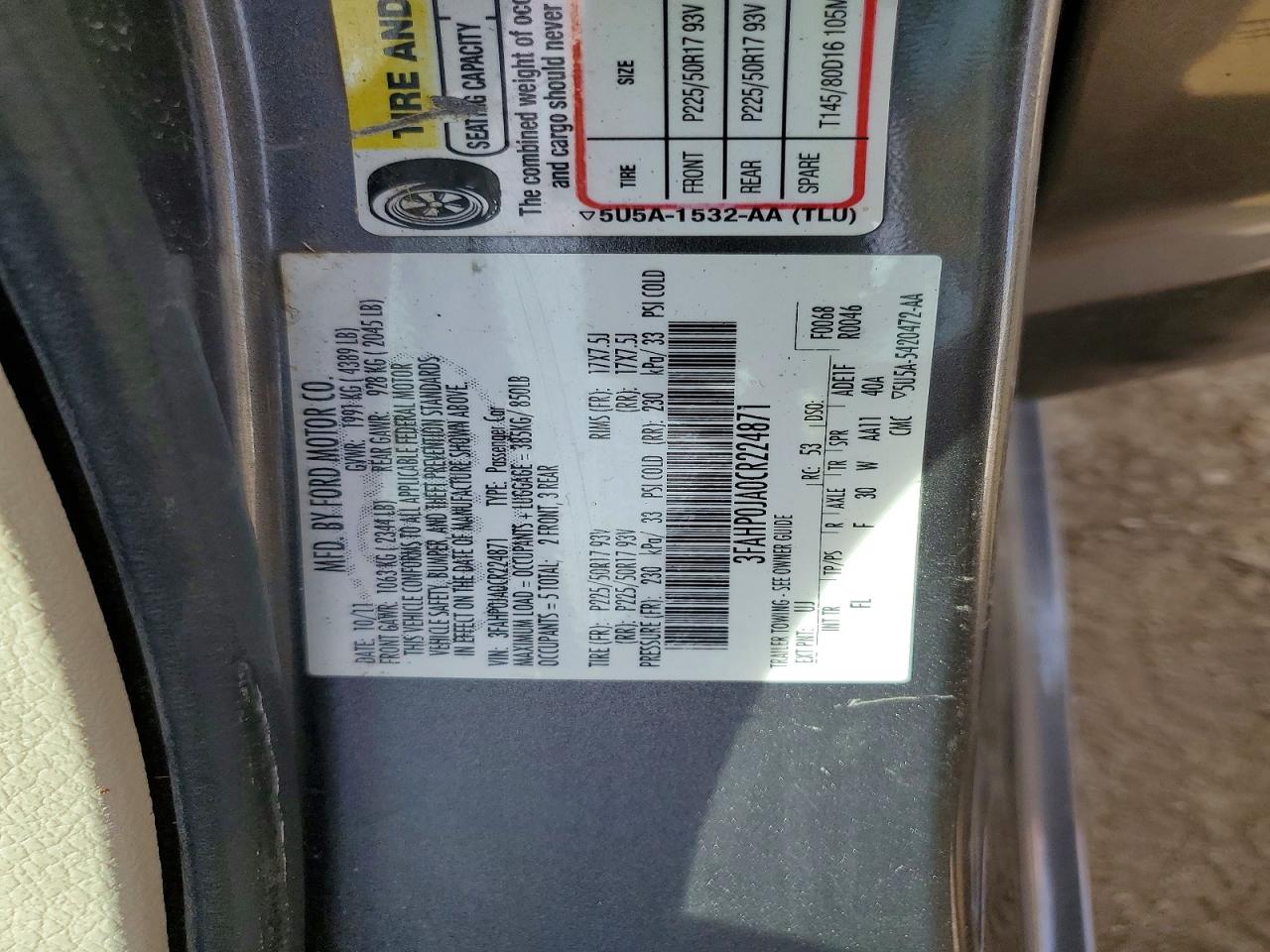 2012 FORD FUSION SEL photo 34