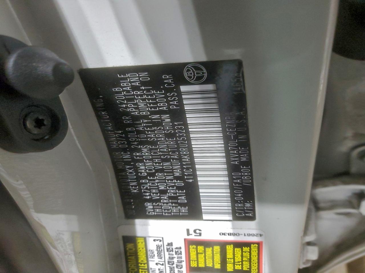 2024 TOYOTA CAMRY LE photo 13